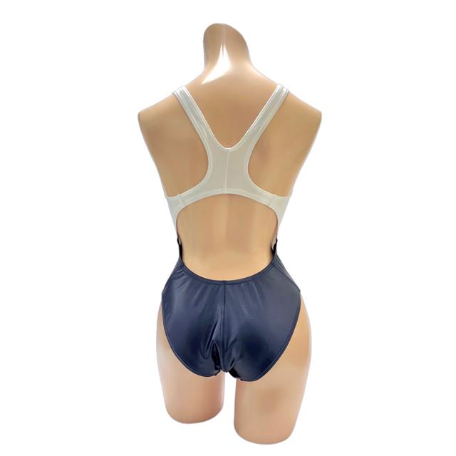 スーパーウェット素材 配色競泳水着◆全２パターン/M・3Lの画像