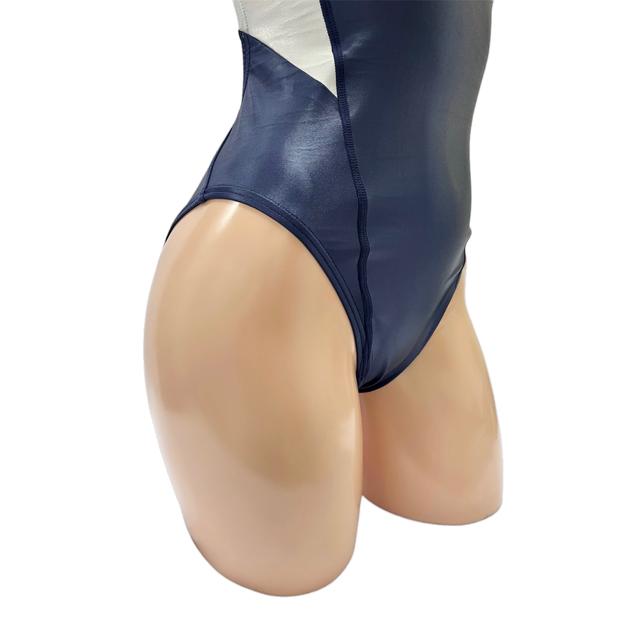 スーパーウェット素材 配色競泳水着◆全２パターン/M・3Lの画像