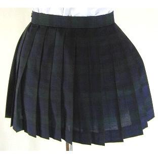 グリーン×紺チェックプリーツスカート スカート丈30cm スクール 学校 