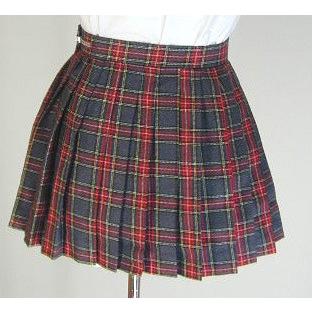 グレー 赤 黄チェックプリーツスカート スカート丈30cm スクール 学校制服 通学 高校生 学生 中学生 学生服 オリジナル Jsonic Ca