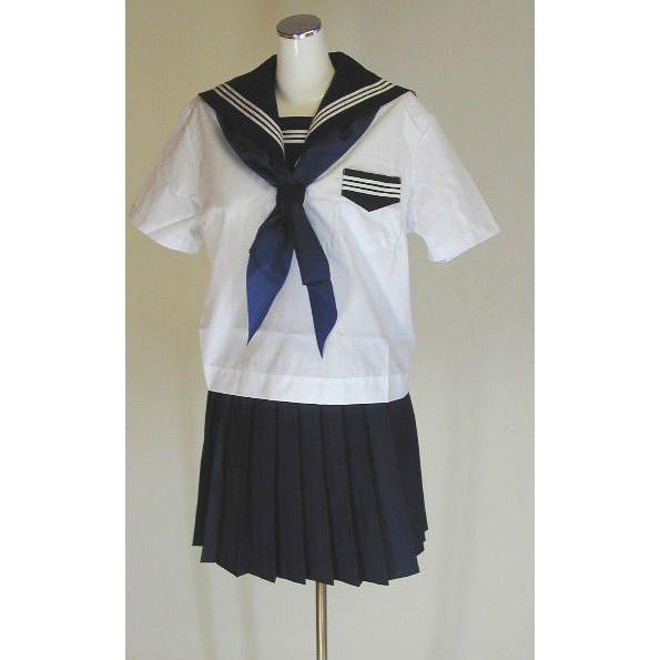 夏紺セーラー服 半袖 カフスなし スクール 学校制服 通学 高校生 学生 中学生 学生服 オリジナル Y 005 4919h Digitalwave 通販 Yahoo ショッピング