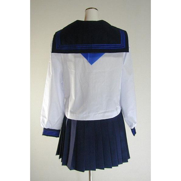 夏紺セーラー服ラインカラー(長袖) スクール 学校制服 通学 高校生 