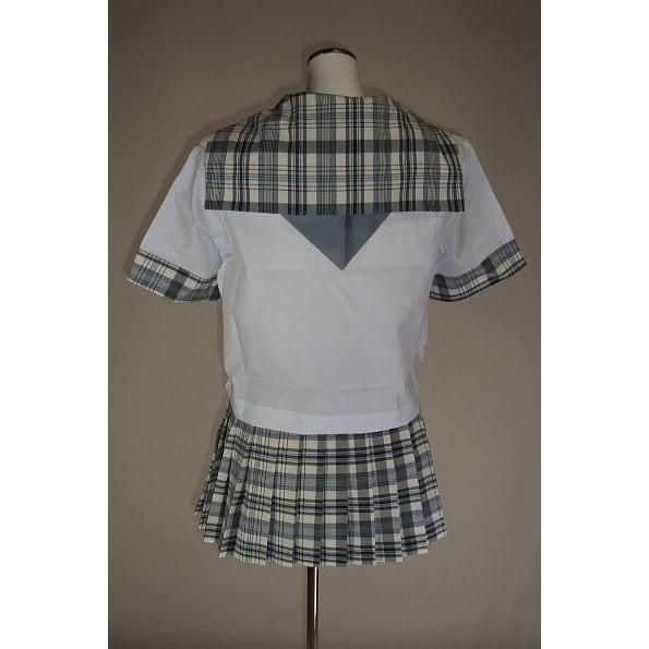 夏グレーチェックセーラー服 スクール 学校制服 通学 高校生 学生 