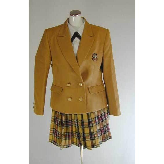 ダブル4つボタンキャメルブレザー スクール 学校制服 通学 高校生 学生 
