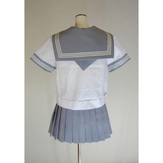夏グレーセーラー服 上下セット (半袖 学校制服 学販 スクール 