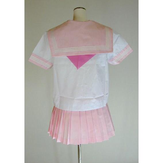 夏ピンクセーラー服 上下セット (半袖 学校制服 学販 スクール