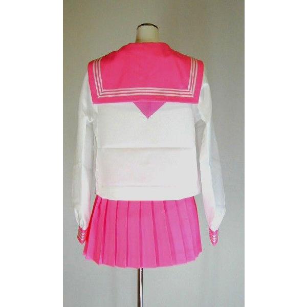 冬クリームショッキングピンク セーラー服 上下セット (学校制服 学販 