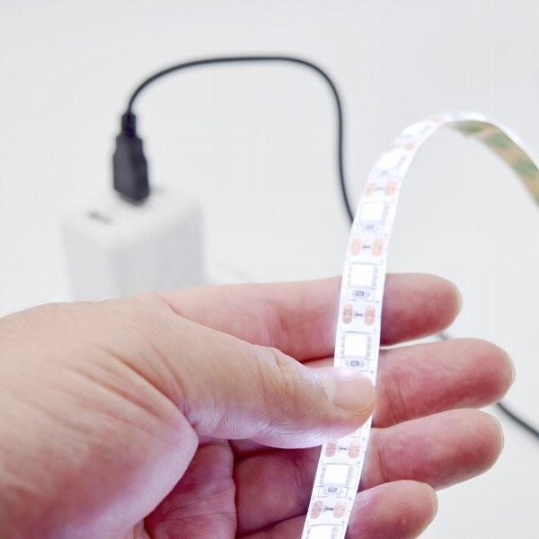 BPS USB高輝度LEDテープライト2m ホワイト SMD5050 120leds IP65