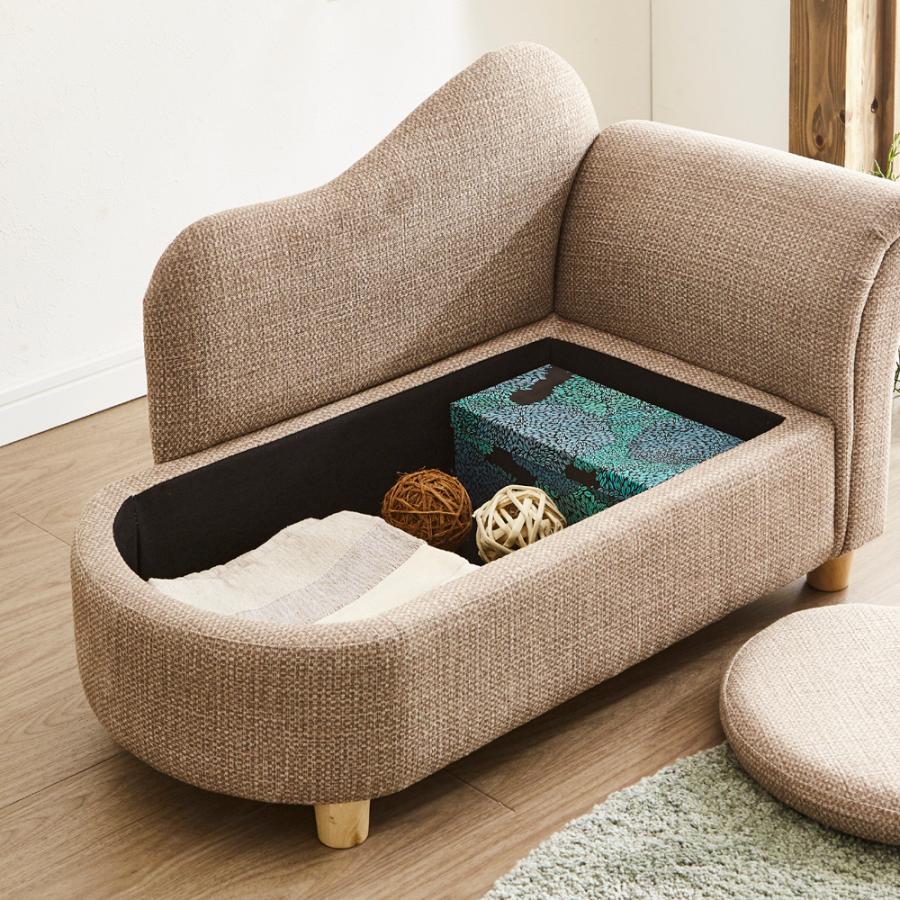 後藤家具 座面収納庫付でペットシートやペットおもちゃも収納可能！可愛いペットソファー！ PSO-KRS-BE_2