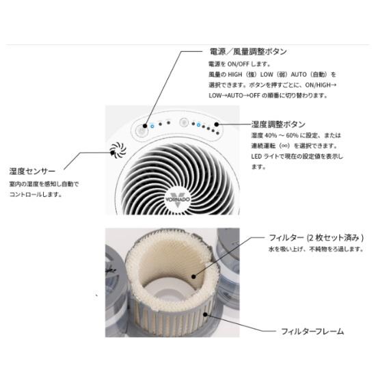 VORNADO ボルネード 気化式加湿器 サーキュレータ搭載 ホワイト EV200