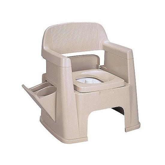 新輝合成 ポータブルトイレ (600×500×665(340)mm) 背もたれ型