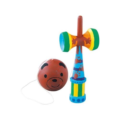 絵の具や油性マーカーで着色可能 けん玉 2423 知育玩具 4521718024233