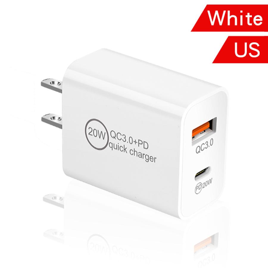 QC3.0+PD20W★２ポートUSB急速充電器ACアダプタquick charger★type-c iPhone/android | 