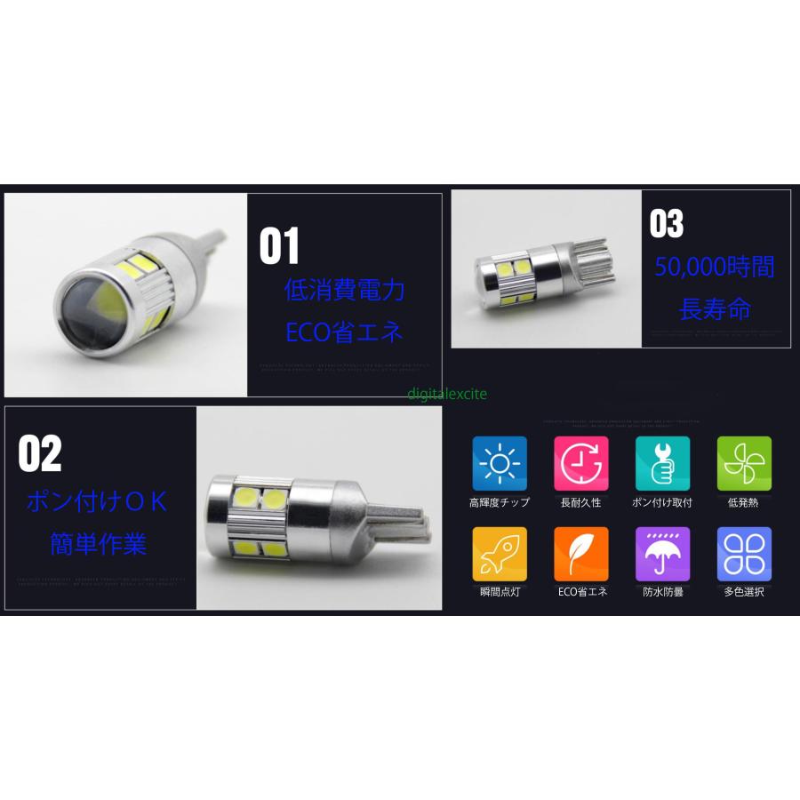 12V/24兼用T10-3030★高輝度LEDバルブ２個セットポジション/バック/ナンバー/ルームランプ★ホワイト/アンバー２色 |  | 02