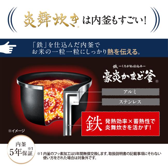炎舞炊き 象印マホービン 圧力IH炊飯器 5.5合炊き NX-AA10-BZ [黒