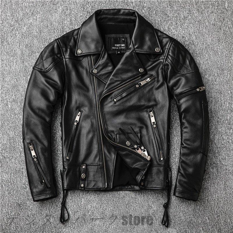 新版 革ジャン レザージャケット メンズ 本革 バイク ライダース 牛革 ダブル ショート スリムタイプ 細身 ブランド ジャケット ミリタリー レザーコート 即納 最大半額 Skywingstoursandtravels Com