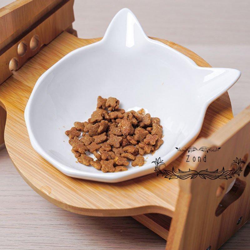 フードボウル 猫用 犬用 猫食器 犬食器 ペット ごはん皿 セラミック かわいい イラスト 台付き 高さ調節可能 竹製 スタンド 組み立て Gz193 Zond 通販 Yahoo ショッピング