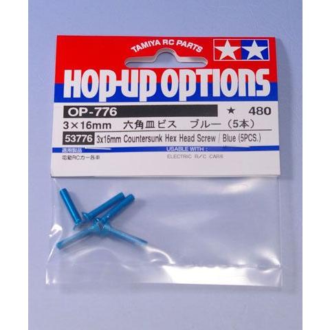 タミヤ（TAMIYA） OP.776 3x16 6角皿ビス ブルー/5本 (RC3618) : でじたみん Yahoo!店 - 通販 ...