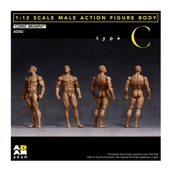 可動フィギュア 模型 男性 コミックブラウニー男性素体C Tan Skin 1/12 可動フィギュア ADAM