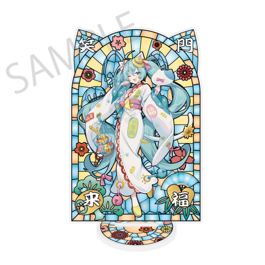 初音ミク×招き猫×真夏の熊谷」ステンドグラス風アクスタ 初音ミク Art