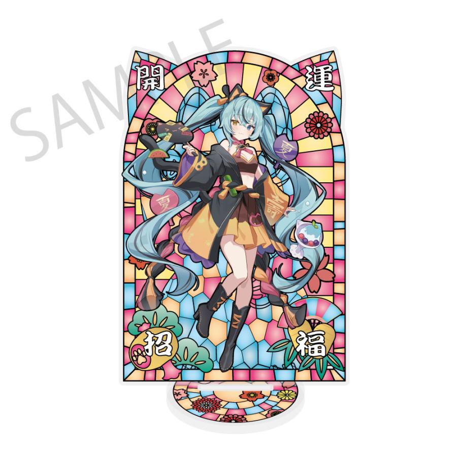 初音ミク×招き猫×真夏の熊谷」ステンドグラス風アクスタ 初音ミク Art
