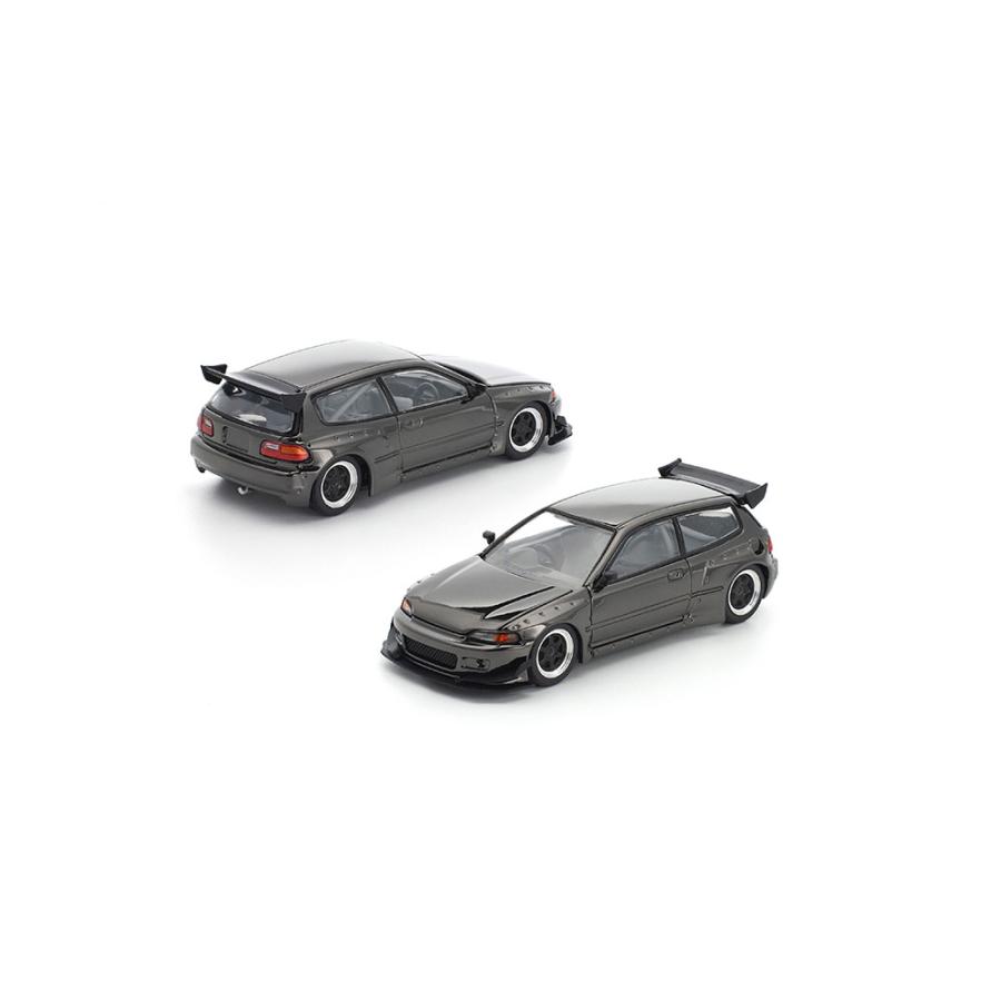 POP RACE 1/64 パンデム シビック EG6 ダーククローム ミニカー