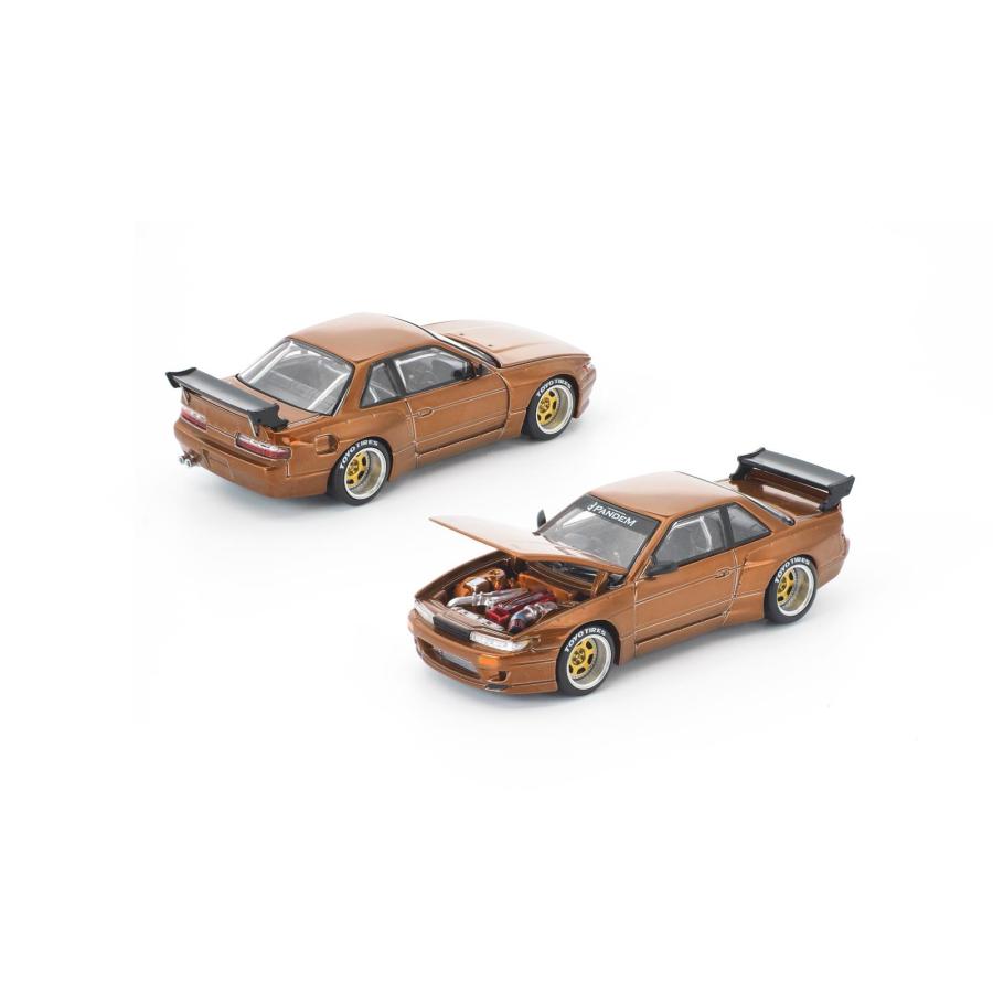 POP RACE x Enigma 1/64 パンデム S13 ブラウンクローム Pandem Brown