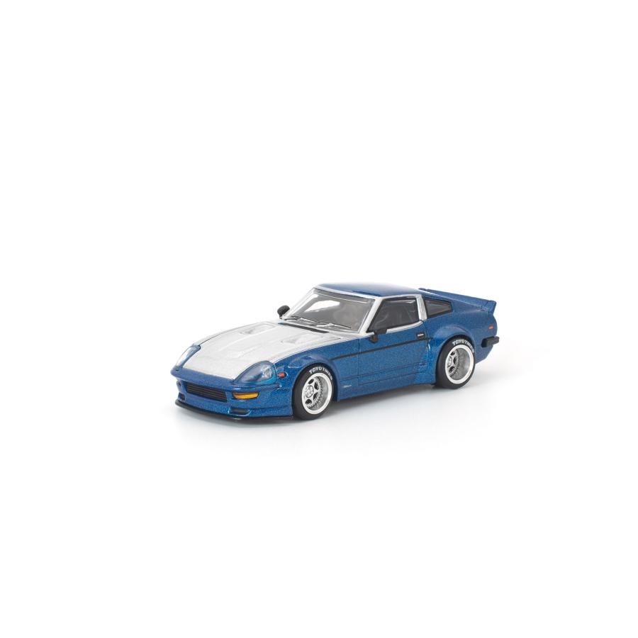 ゴムで覆われた青いミニカー POP RACE 1/64 PANDEM 280ZX - BLUE - ミニカー専門店 RideON-ライドオン
