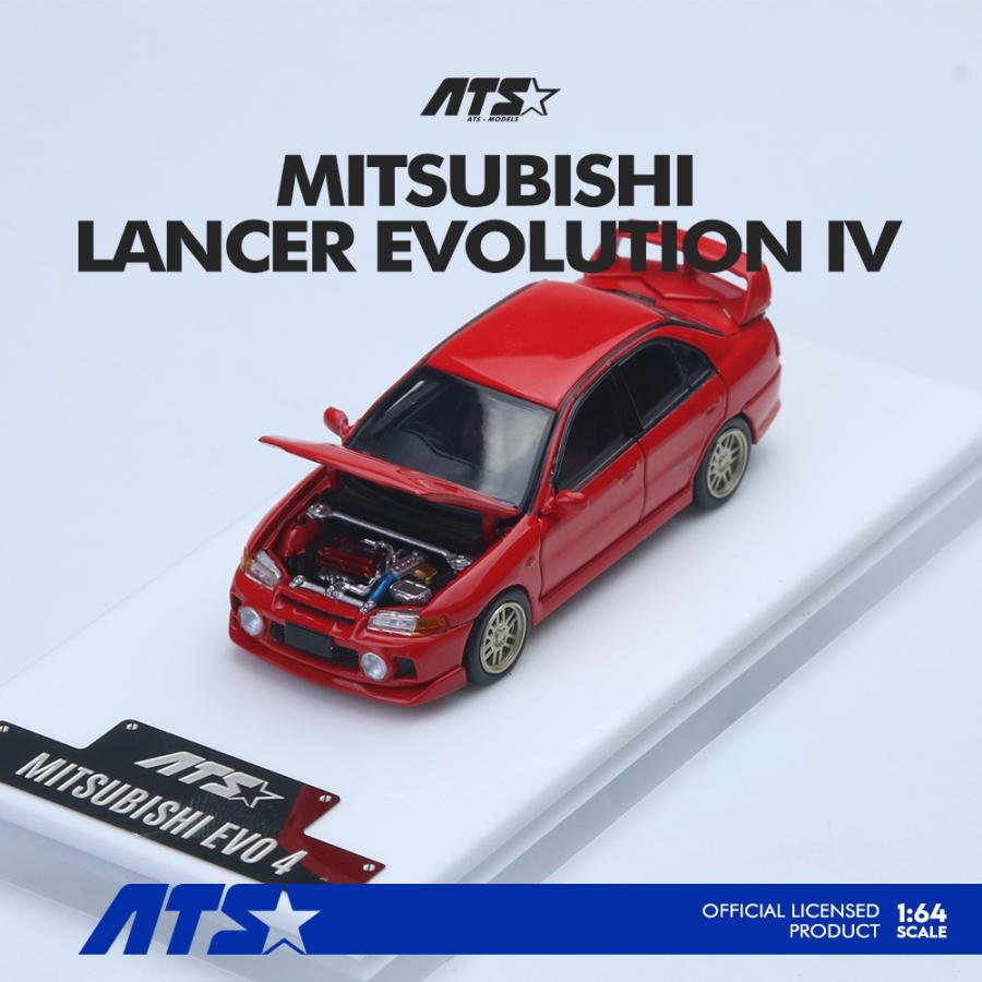 ATS-MODELS 1/64 三菱・ランサーエボリューションIV (レッド) ミニカー