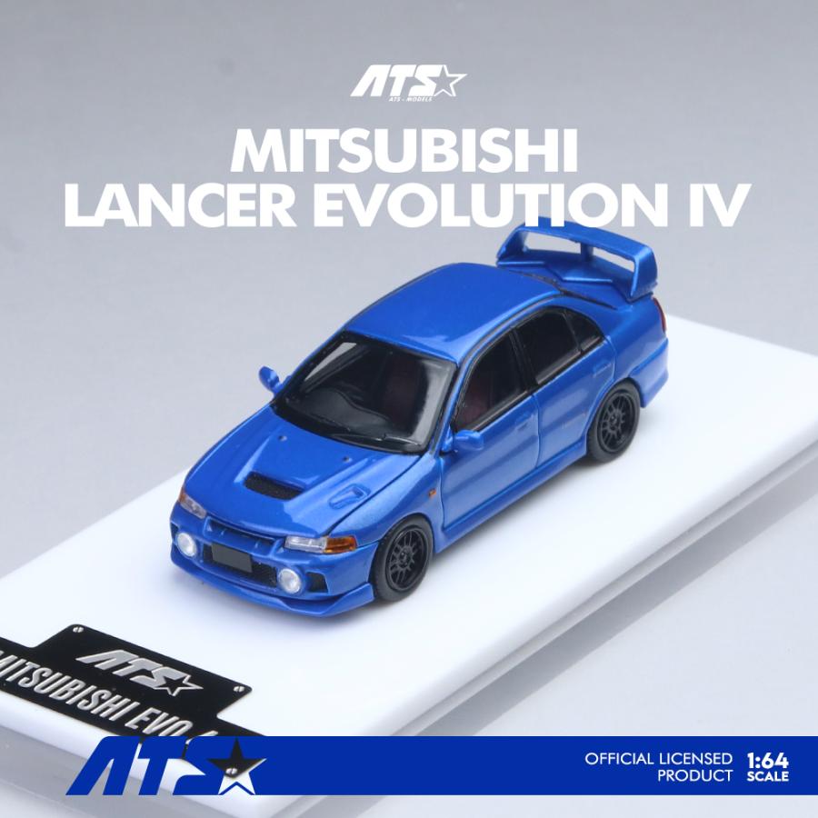 ATS-MODELS 1/64 三菱・ランサーエボリューションIV (ブルー) ミニカー