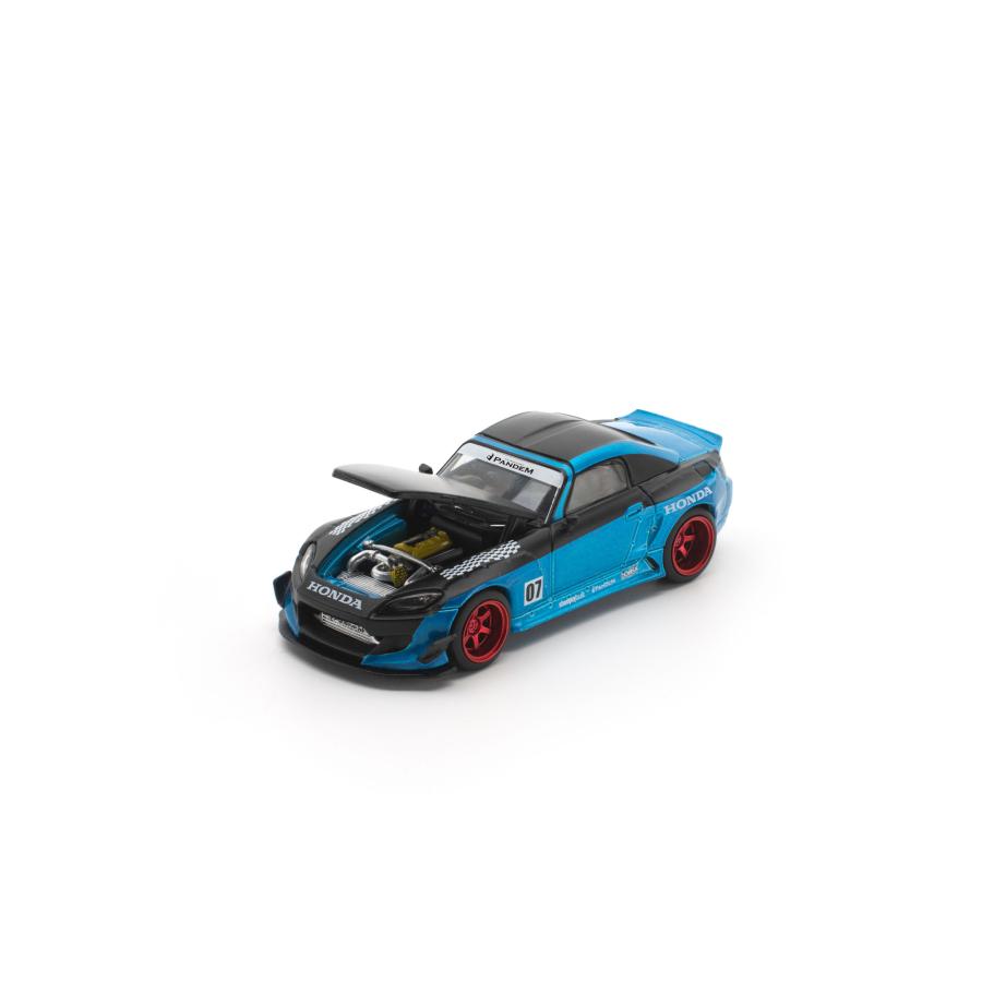 POP RACE 1/64 パンデム S2000 メタリックブルー ミニカー PR640524