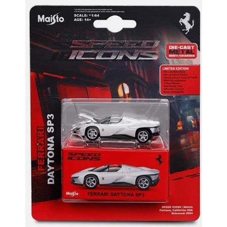 Maisto 1/64 SI フェラーリ デイトナ SP3 ホワイト ダイキャストモデル