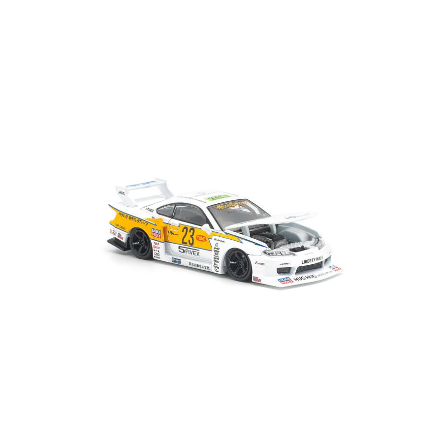 POP RACE 1/64 LB スーパーシルエット S15 シルビア ホワイト ミニカー