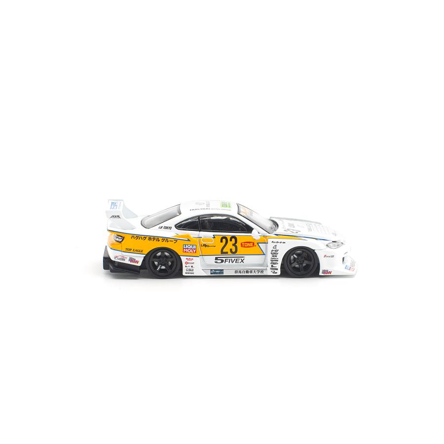 POP RACE 1/64 LB スーパーシルエット S15 シルビア ホワイト ミニカー