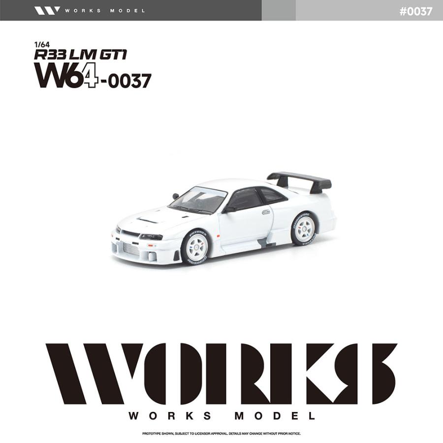 WORKS Model 1/64 R33 LM 1995 GT1 ホワイト ミニカー W640037 【未定