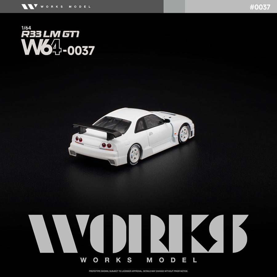 WORKS Model 1/64 R33 LM 1995 GT1 ホワイト ミニカー W640037 【未定