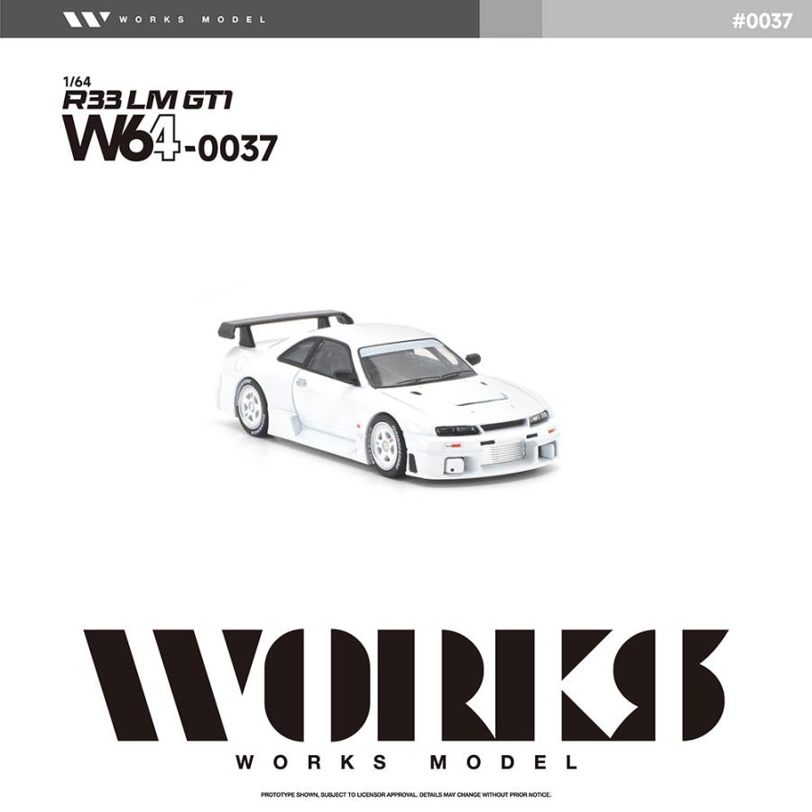 WORKS Model 1/64 R33 LM 1995 GT1 ホワイト ミニカー W640037 【未定