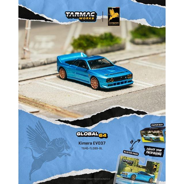 ターマックワークス 1/64 Kimera EVO37 Blue ミニカー T64G-TL089-BL