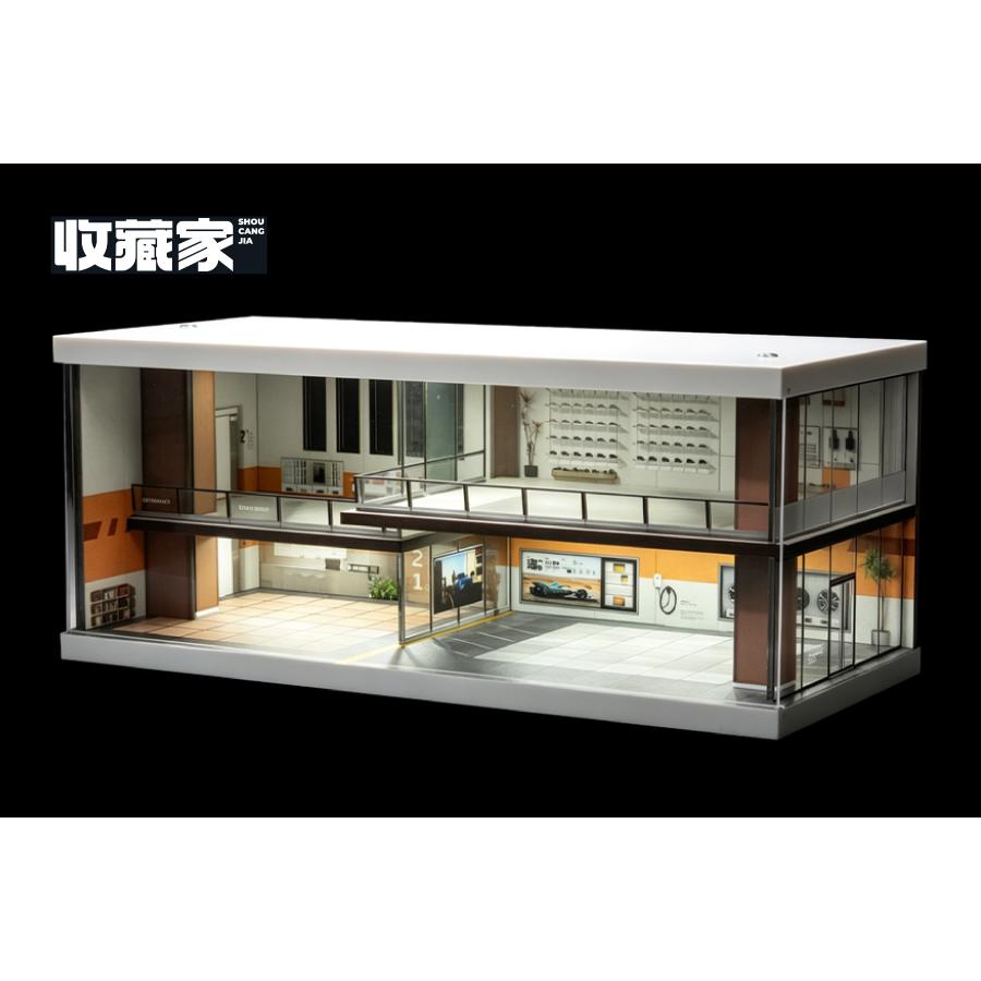 1/18サイズ ショールーム　ジオラマ　応接セット 送料無料◇収蔵家 SCJ82075 1/64 カーディーラーショールーム (Beige