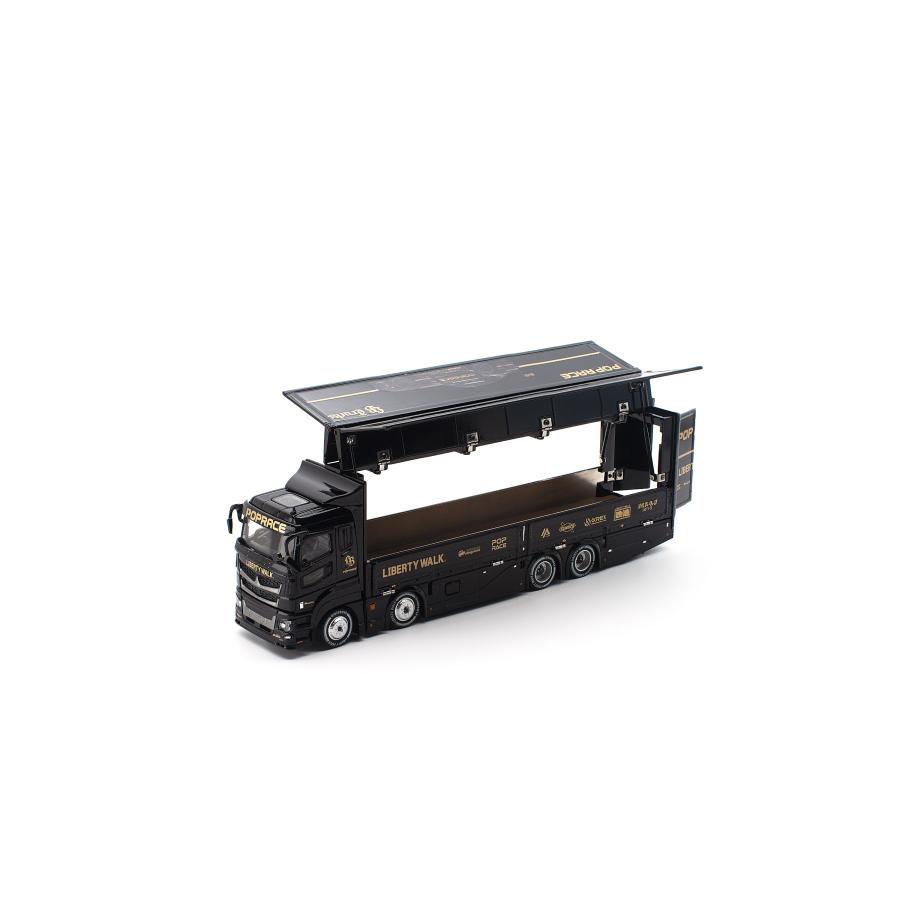 送料無料◇POP RACE 1/64 LBWK トラック ブラック ミニカー PR640557