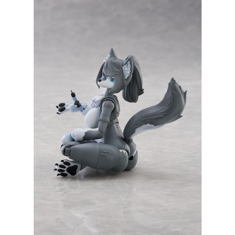 送料無料◆アオシマ けもプラ 3種セット ハイイロオオカミ ＋ アーム＆レッグパーツ01(ハイイロオオカミカラー) ＋ ヒトパーツ(カラーB)  【6月予約】の画像