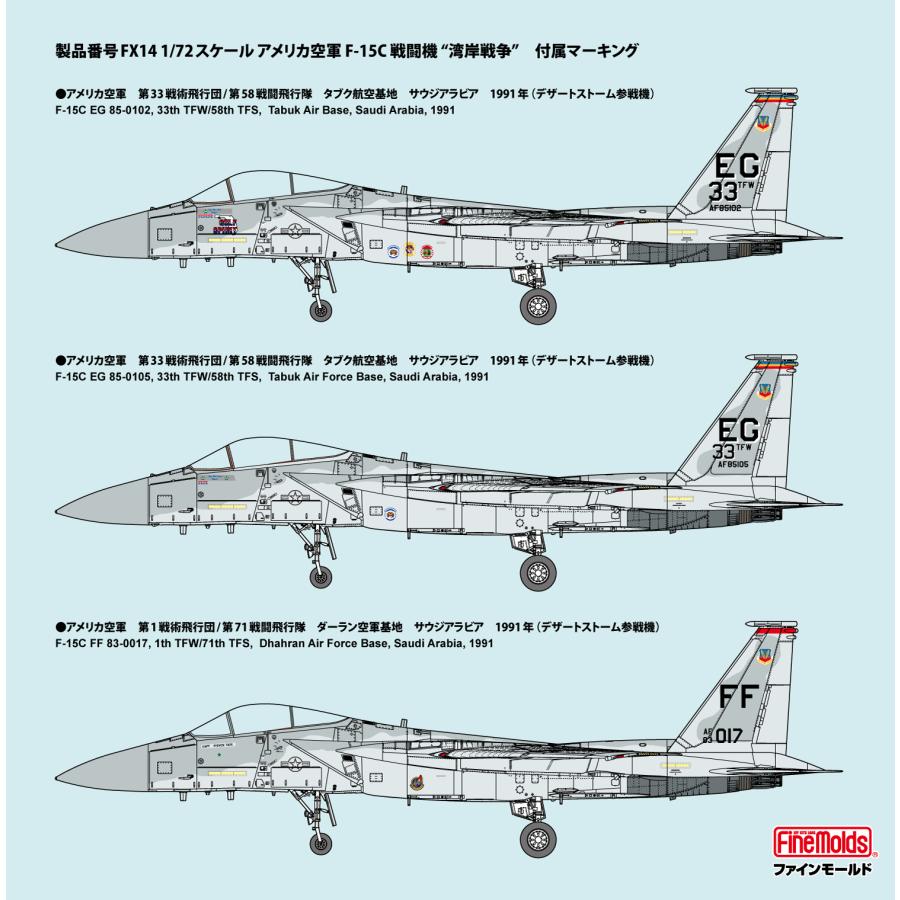 ファインモールド 1/72 アメリカ空軍 F-15C 戦闘機 “湾岸戦争