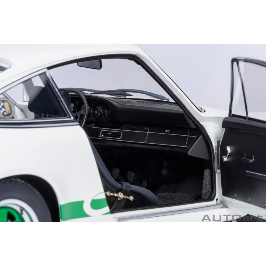 送料無料◆オートアート 1/18 ポルシェ 911 カレラ 2.7 RS (グランプリホワイト/グリーン・ストライプ) ミニカー 78031 （ZM149134）の画像