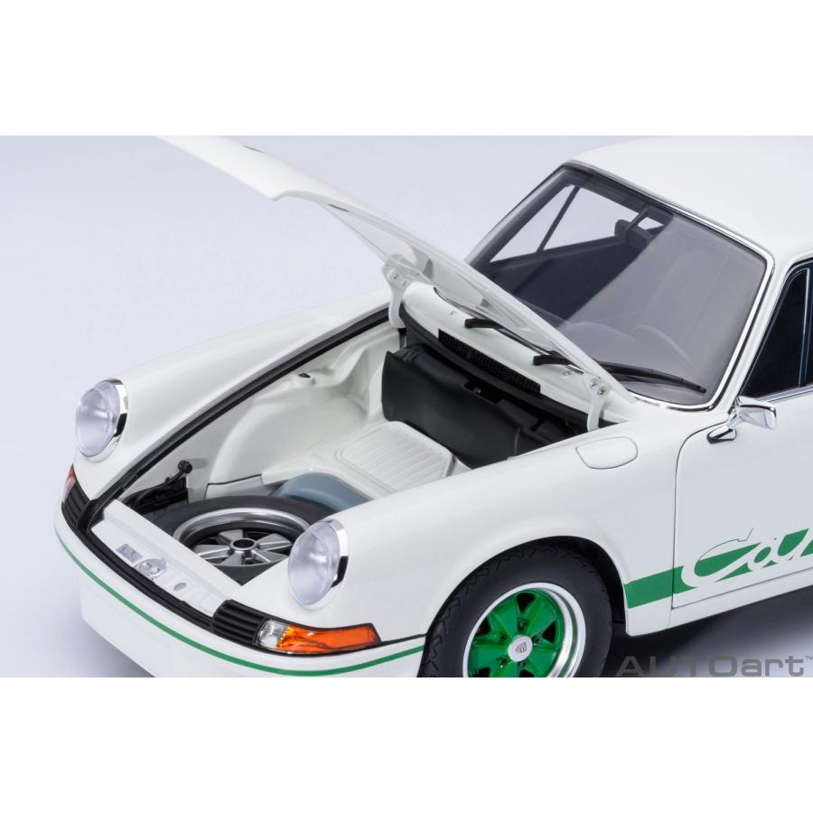 送料無料◆オートアート 1/18 ポルシェ 911 カレラ 2.7 RS (グランプリホワイト/グリーン・ストライプ) ミニカー 78031 （ZM149134）の画像