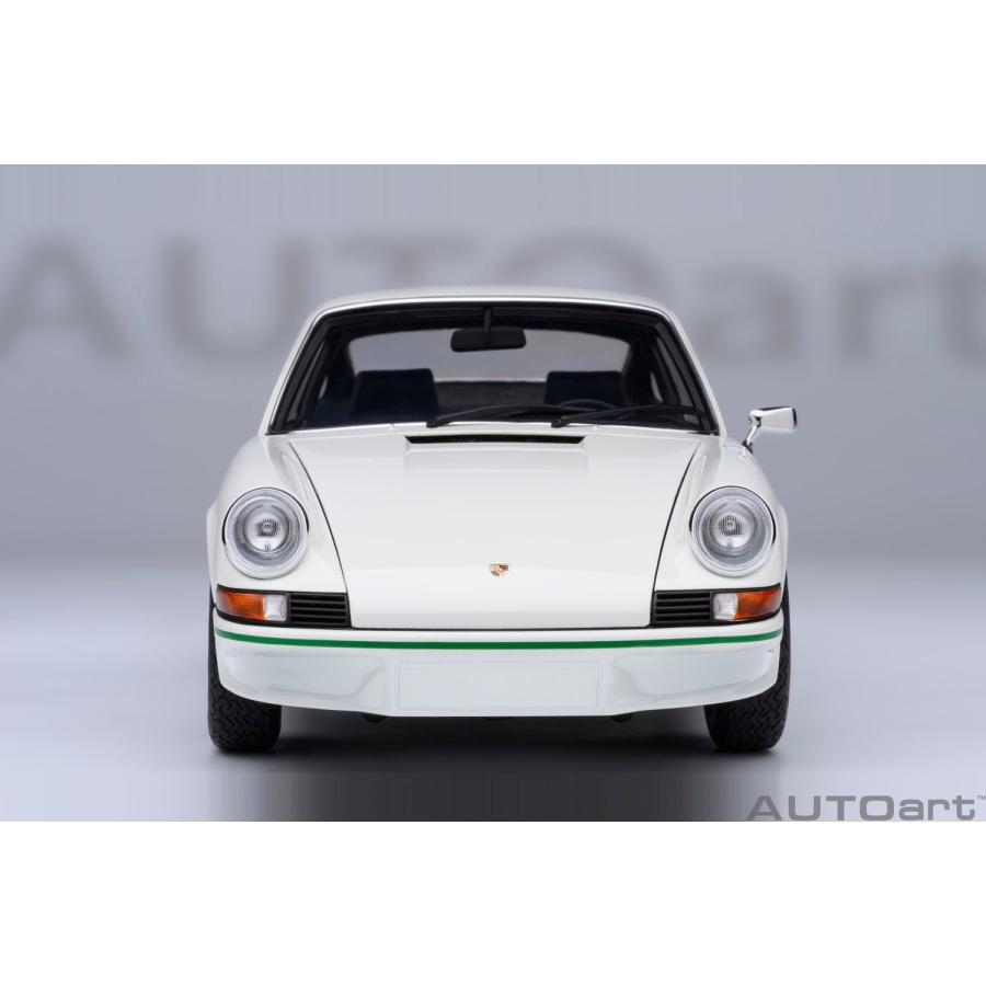 送料無料◆オートアート 1/18 ポルシェ 911 カレラ 2.7 RS (グランプリホワイト/グリーン・ストライプ) ミニカー 78031 （ZM149134）の画像