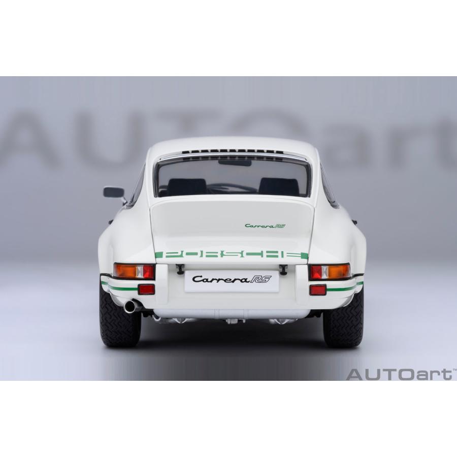 送料無料◆オートアート 1/18 ポルシェ 911 カレラ 2.7 RS (グランプリホワイト/グリーン・ストライプ) ミニカー 78031 （ZM149134）の画像