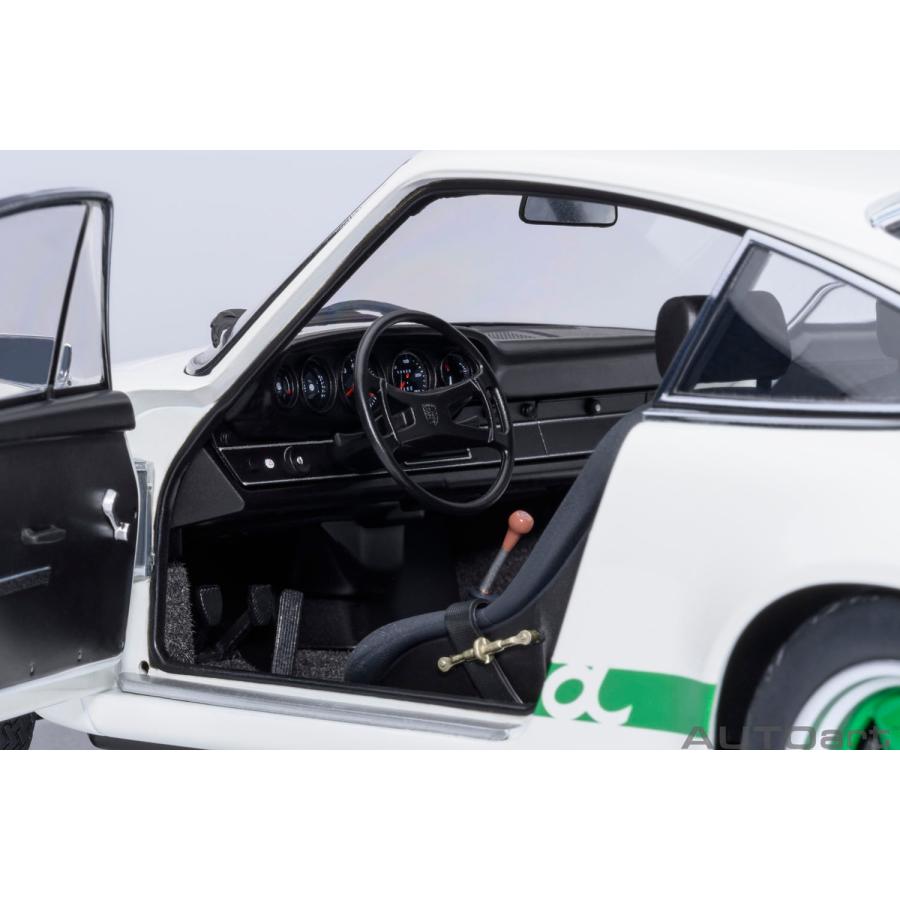 送料無料◆オートアート 1/18 ポルシェ 911 カレラ 2.7 RS (グランプリホワイト/グリーン・ストライプ) ミニカー 78031 （ZM149134）の画像