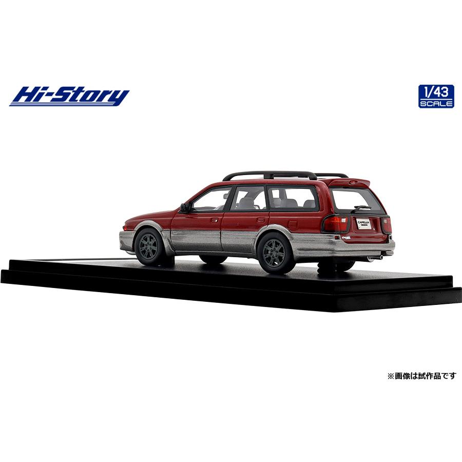 ハイストーリー 1/43 MAZDA CAPELLA WAGON FX (1994) パッションローズマイカ/サイレントシルバーメタリック ミニカー HS506RE （ZM151844）の画像