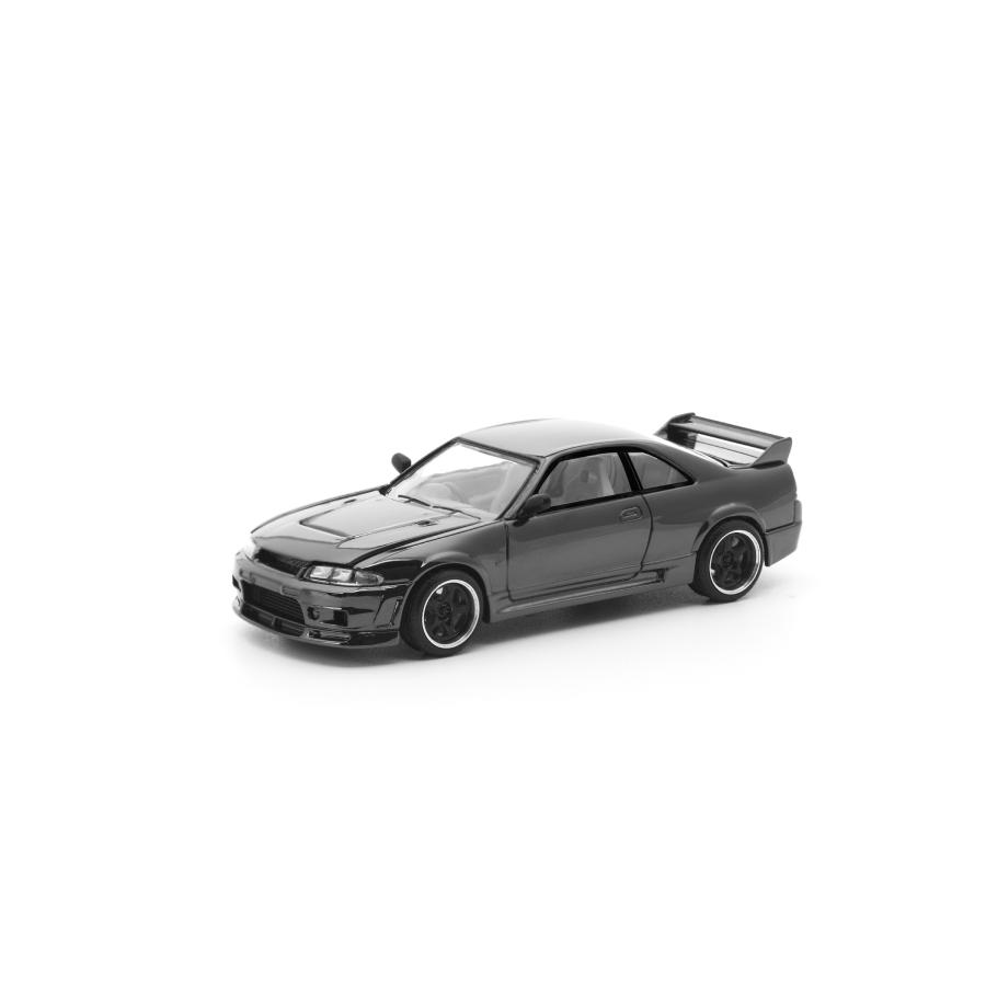 POP RACE 1/64 スカイライン GT-R R33 ダーククローム ミニカー