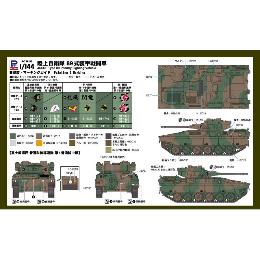 ピットロード（PIT-ROAD） 1/144 陸上自衛隊 89式装甲戦闘車 (3両入り
